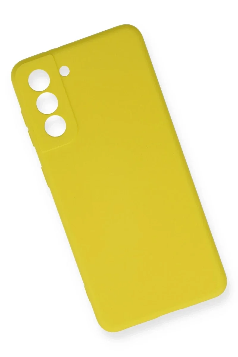 Samsung Galaxy S21 FE Kılıf Nano içi Kadife Silikon - Sarı Samsung Galaxy S21 FE Kılıf Nano içi Kadife Silikon - Sarı