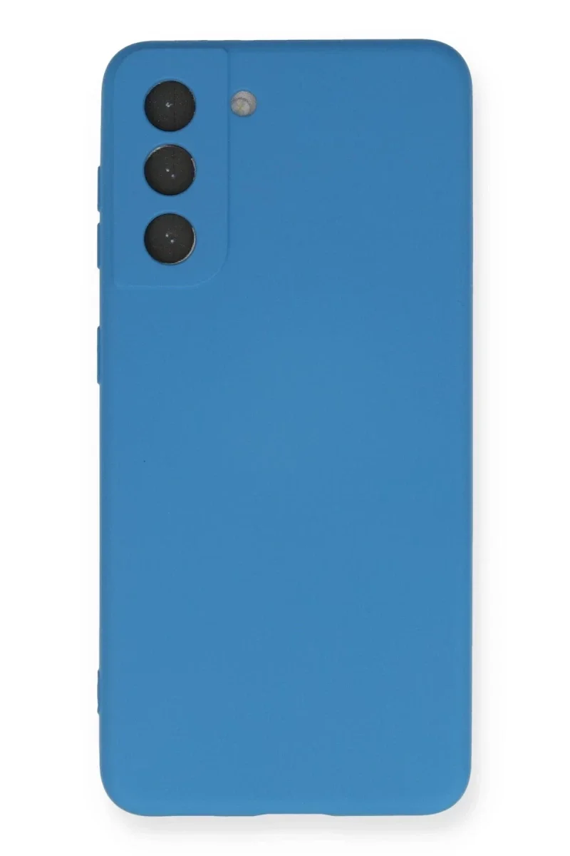 Samsung Galaxy S21 FE Kılıf Nano içi Kadife Silikon - Mavi