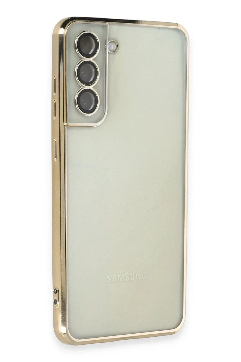 Samsung Galaxy S21 FE Kılıf Razer Lensli Silikon - Gold