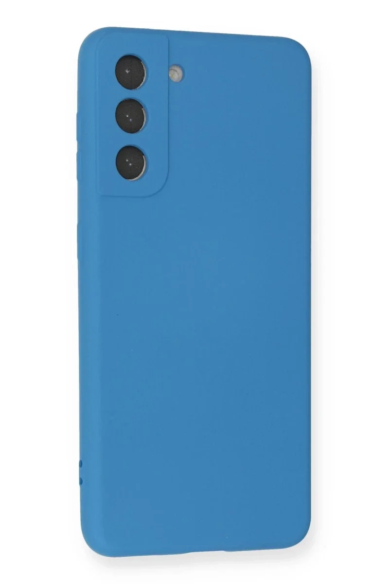 Samsung Galaxy S21 FE Kılıf Nano içi Kadife Silikon - Mavi