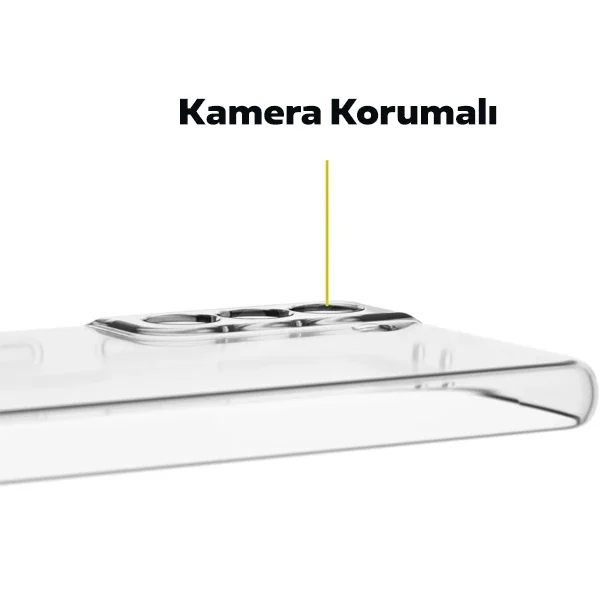 Samsung Galaxy S21+ Plus Şeffaf Kamera Korumalı Silikon Kılıf - Sarılmaz Kalkan Serisi