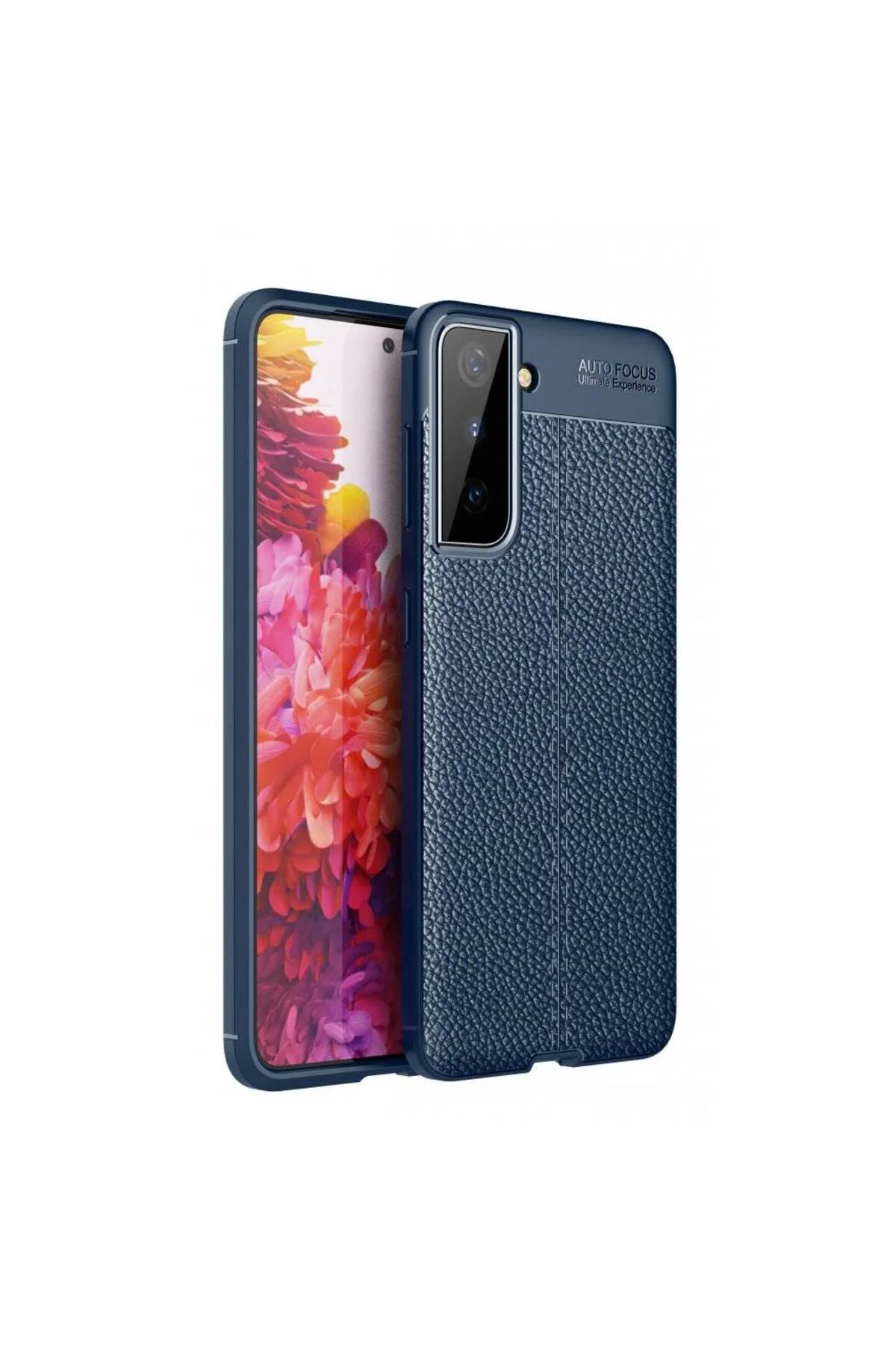 Samsung Galaxy S21 Plus Deri Görünümlü Silikon Lacivert