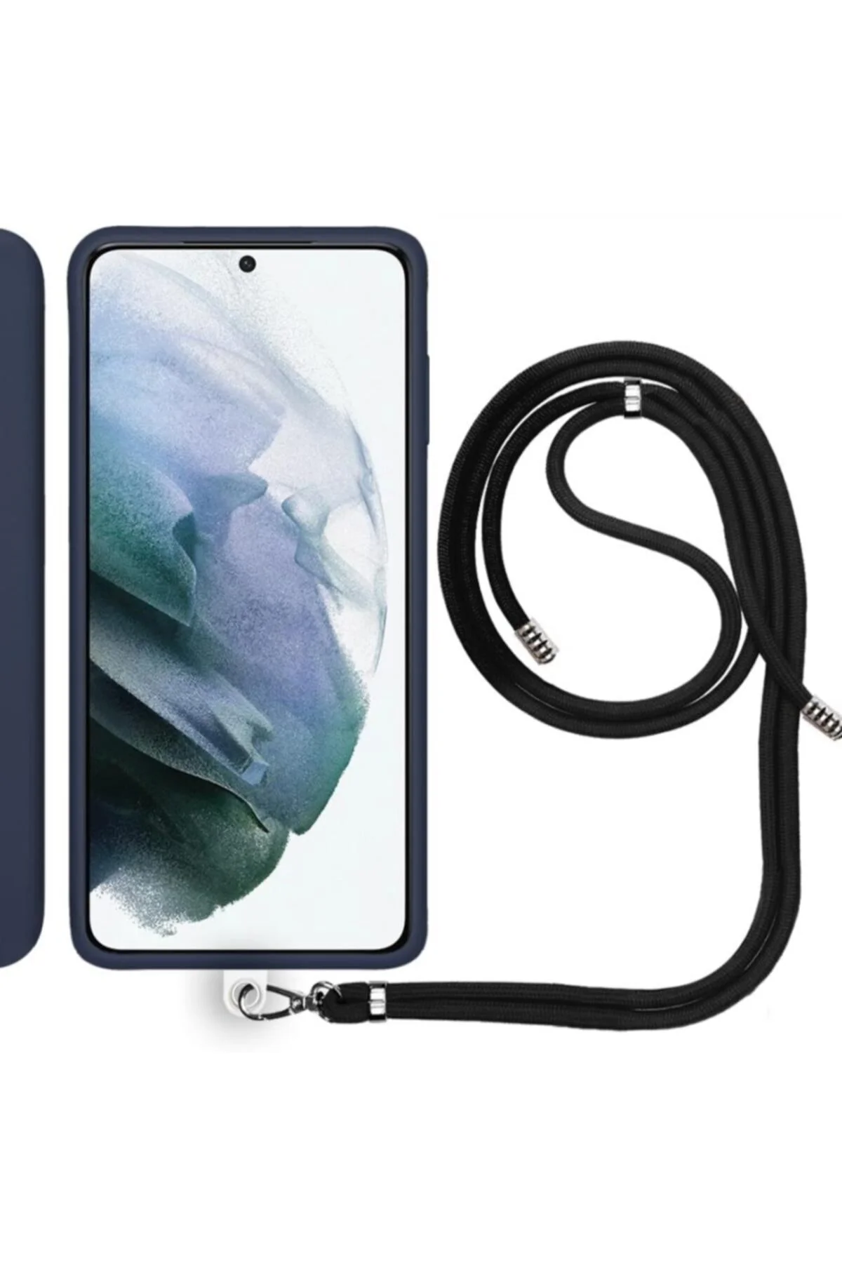 Samsung Galaxy S21 Plus (G996B) Ip Askılı Silikon Kılıf Lacivert