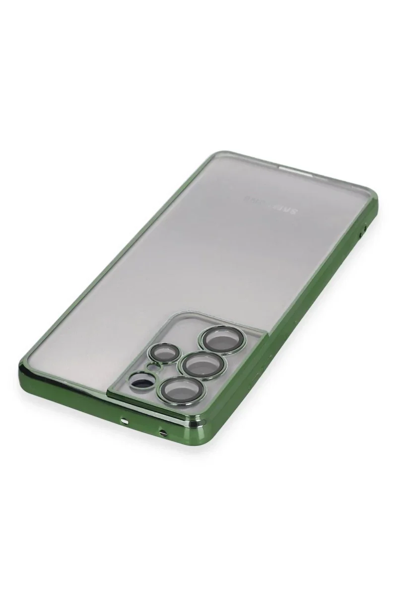 Samsung Galaxy S21 Ultra Kılıf Razer Lensli Silikon - Yeşil
