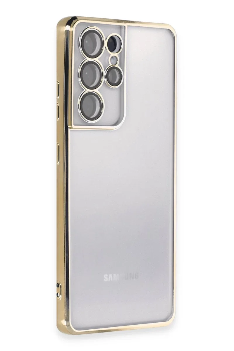 Samsung Galaxy S21 Ultra Kılıf Razer Lensli Silikon - Gold Samsung Galaxy S21 Ultra Kılıf Razer Lensli Silikon - Gold