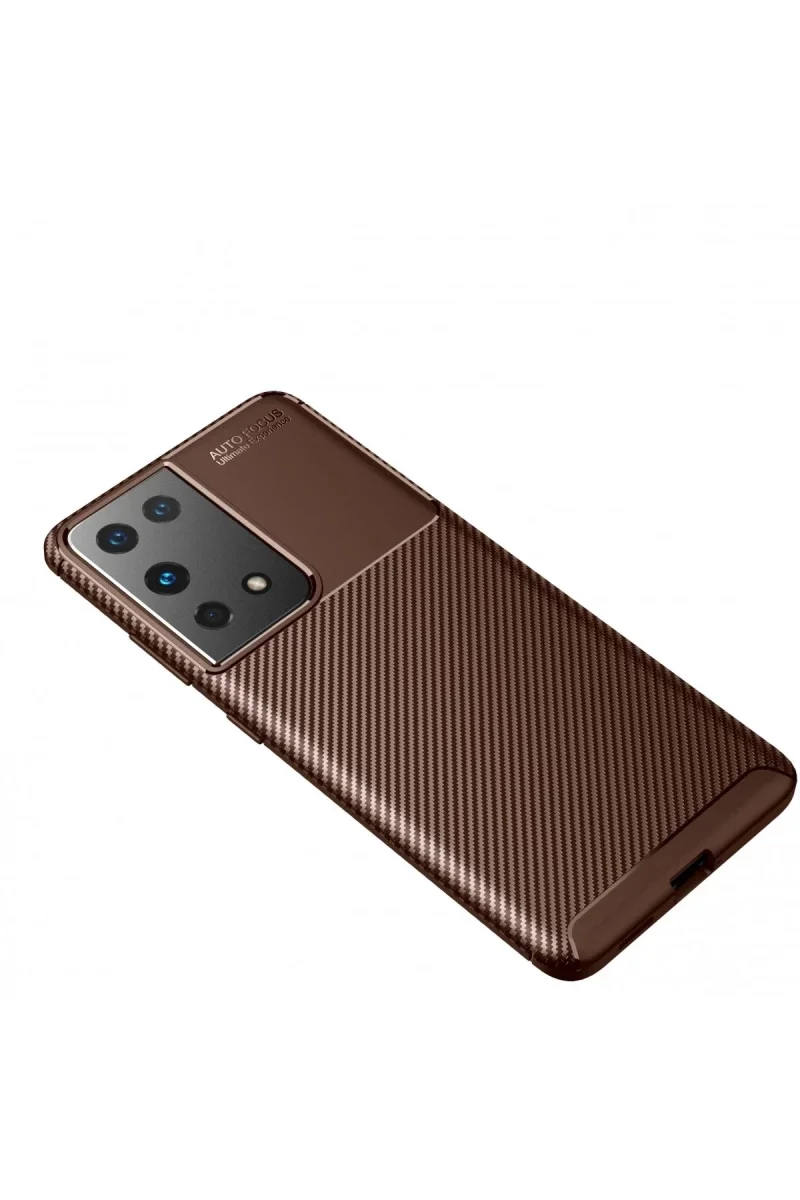 Samsung Galaxy S21 Ultra Kılıf Auto Focus Karbon Kapak - Kahverengi Fiyatı, Yorumları ve Özellikleri
