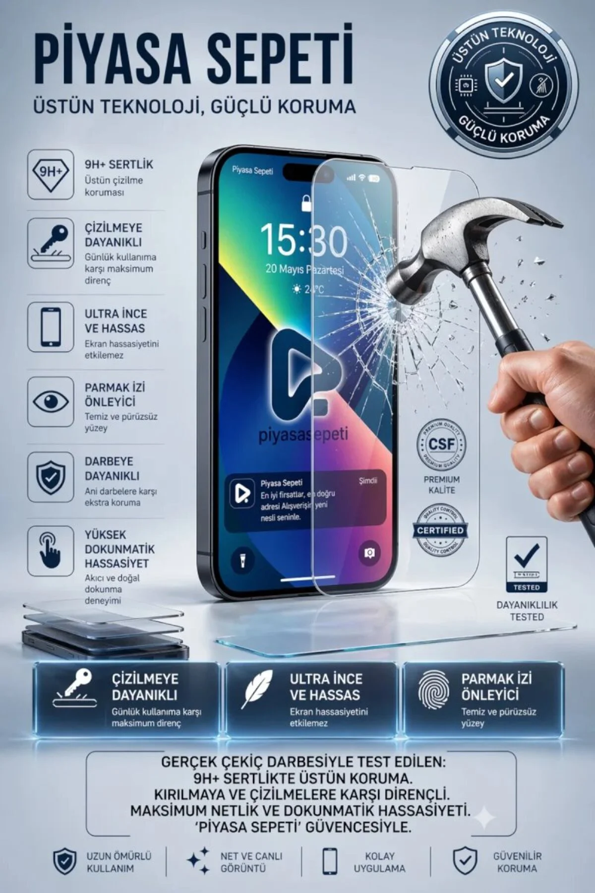Samsung Galaxy S22 Plus Standart Kırılmaz Cam