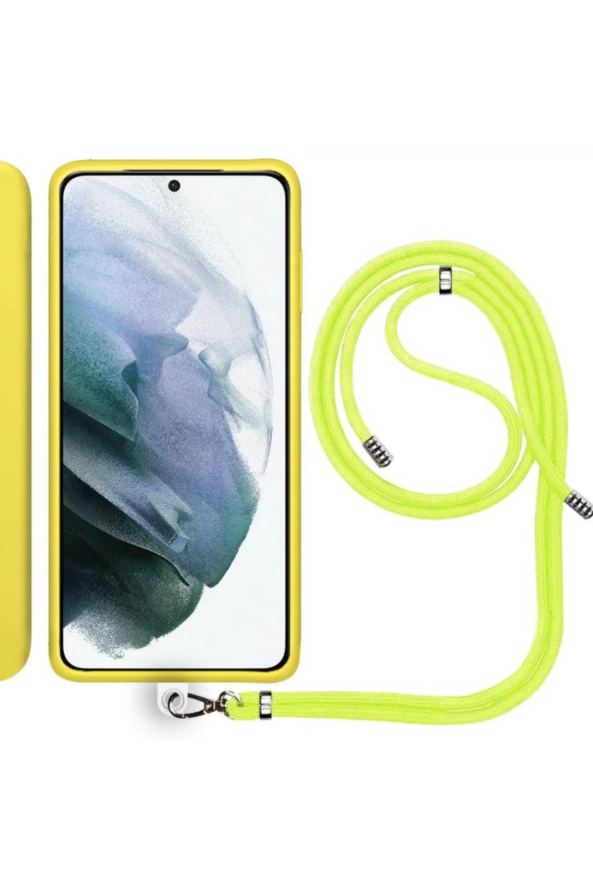 Samsung Galaxy S22 Plus Ip Askılı Silikon Kılıf Sarı