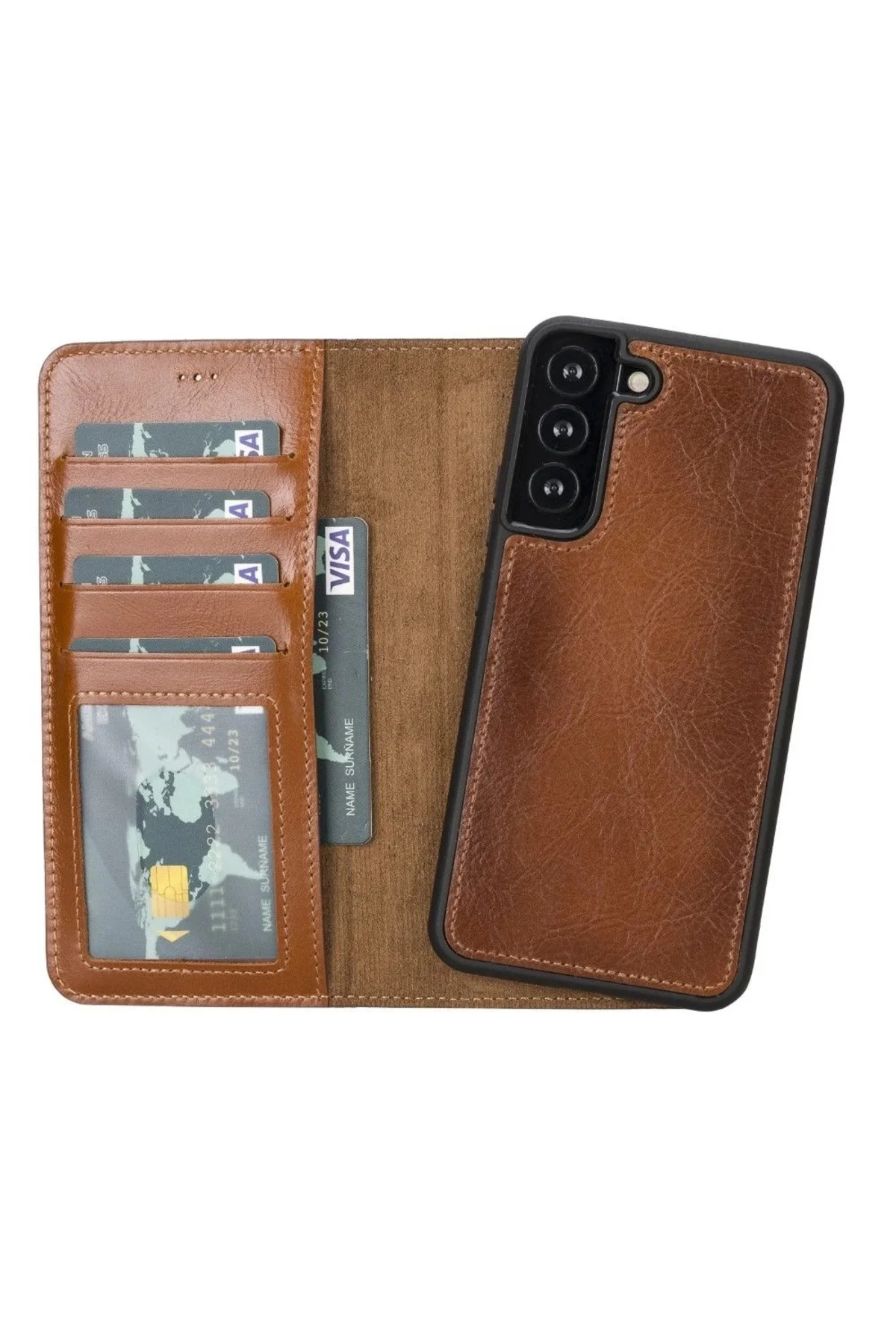 Samsung Galaxy S22 Plus Uyumlu Deri Cüzdanlı Kılıf MWWN RST2EF