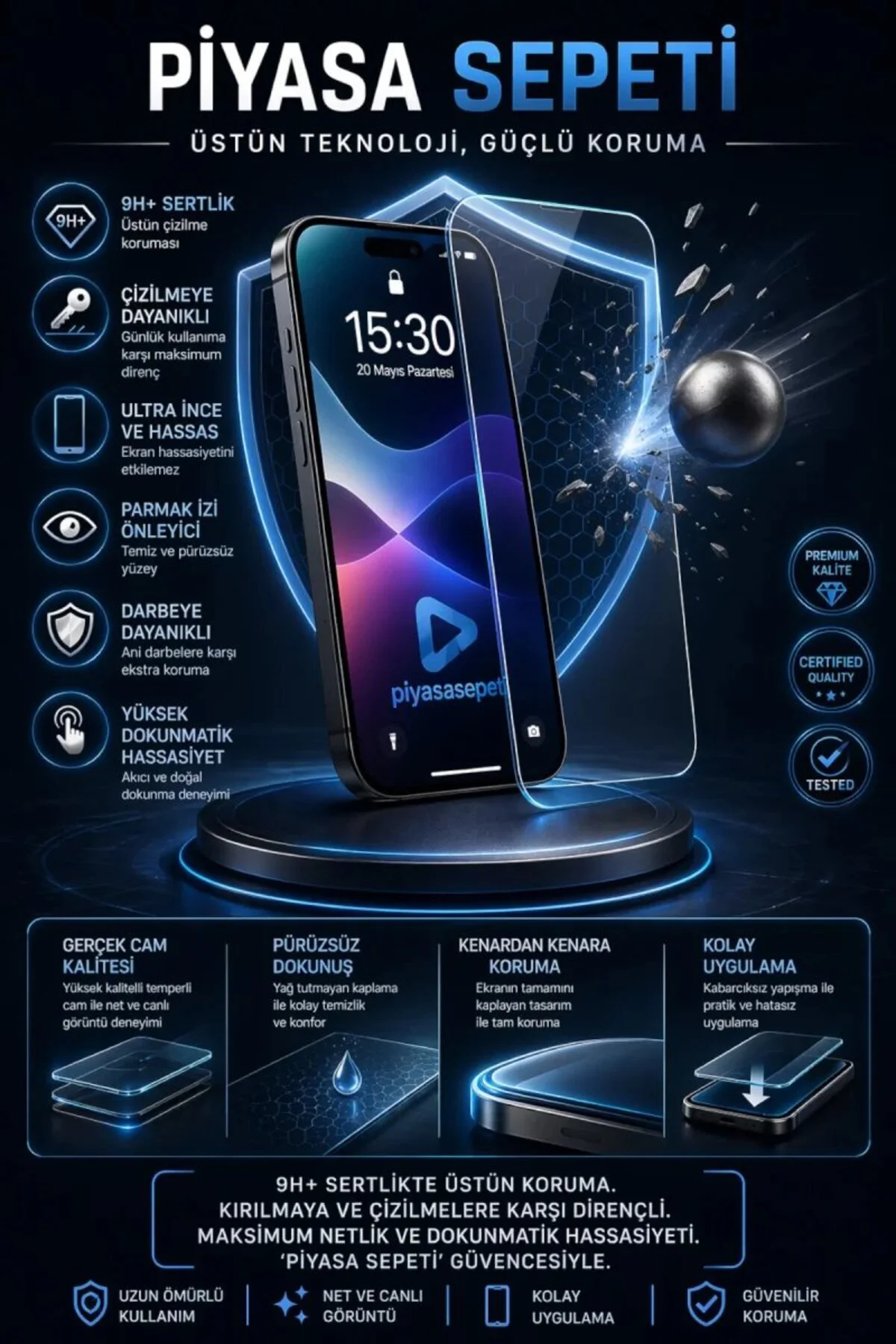 Samsung Galaxy S22 Plus Standart Kırılmaz Cam