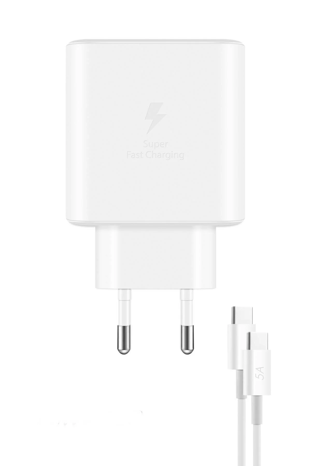 Samsung Galaxy S22 Ultra İle Uyumlu PD 45W Süper Hızlı Şarj Adaptörü + 1 Metre Type-C Kablo