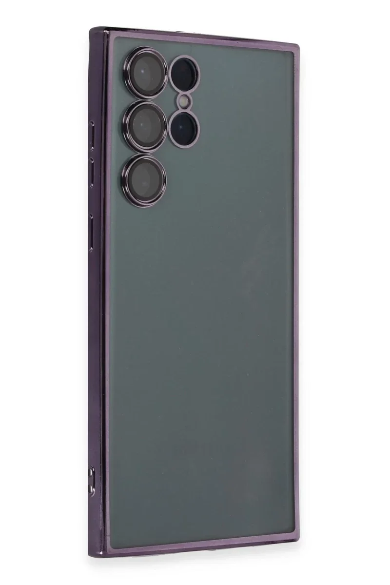 Samsung Galaxy S22 Ultra Kılıf Razer Lensli Silikon - Mor Samsung Galaxy S22 Ultra Kılıf Razer Lensli Silikon - Mor
