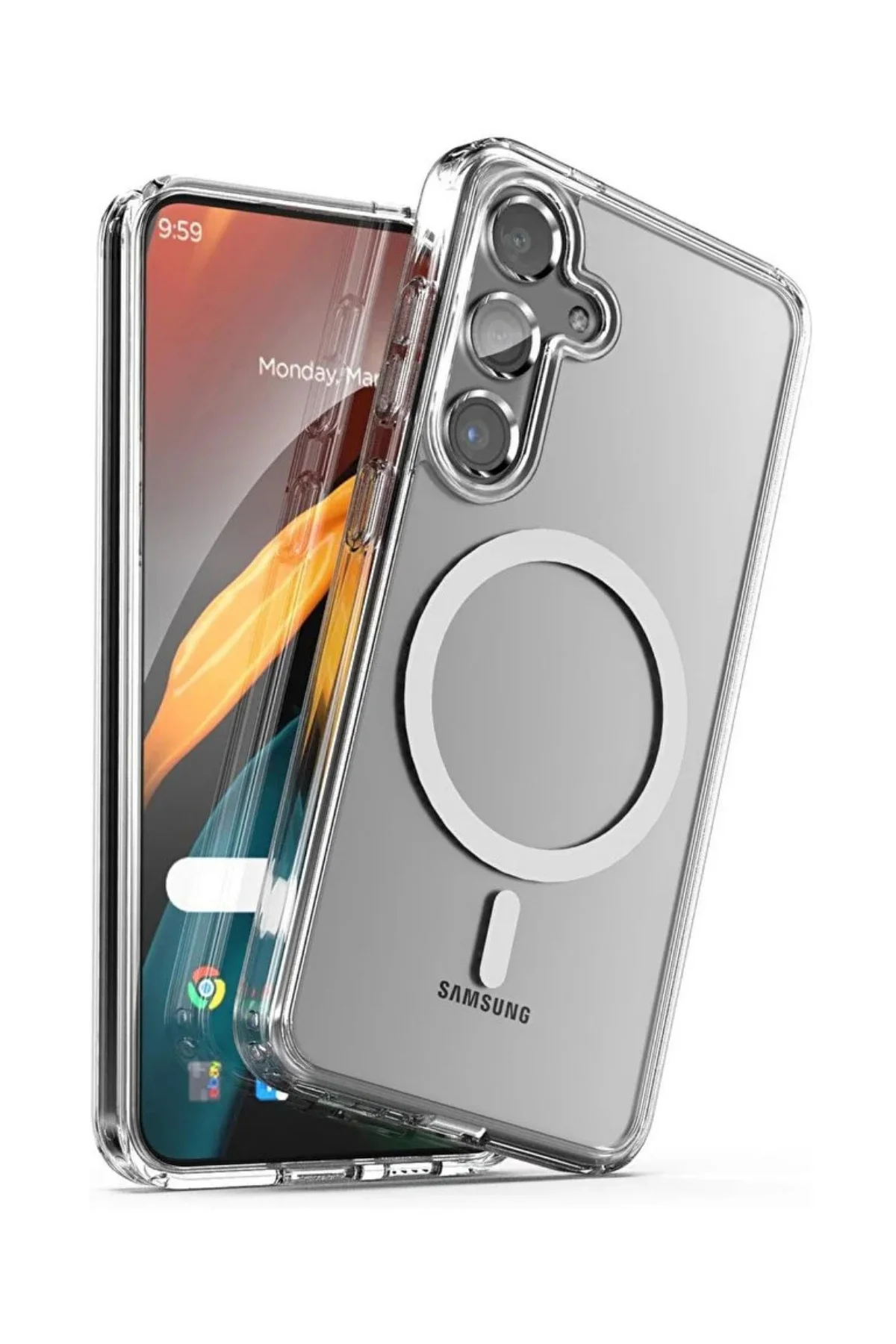 Samsung Galaxy S23 Fe Şeffaf Magsafe Case Telefon Kılıfı