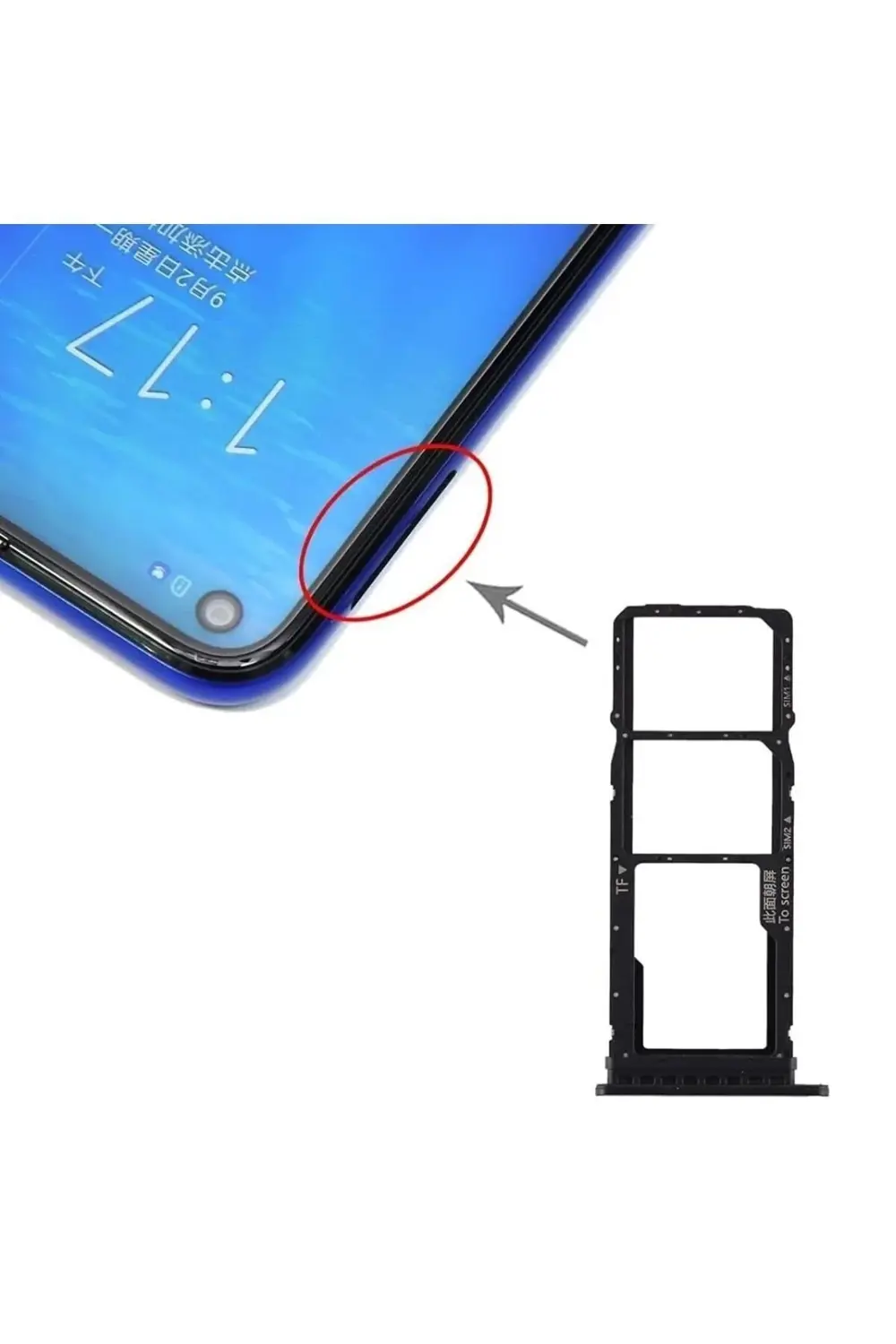 SAMSUNG GALAXY S23 FE S711 UYUMLU SIM APARATI / SIM TRAY Siyah