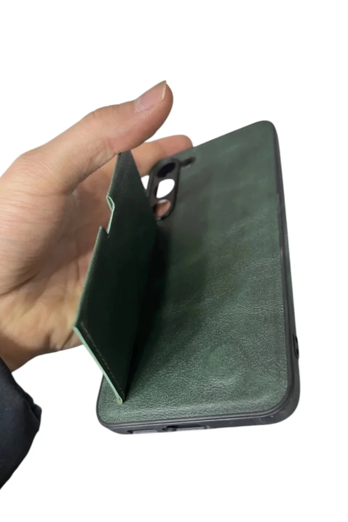Samsung Galaxy S23 Plus Kartlıklı Standlı Lüx Kılıf Yeşil Samsung Galaxy S23 Plus Kartlıklı Standlı Lüx Kılıf Yeşil