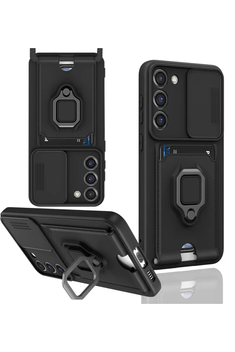 Samsung Galaxy S23 Plus Kılıf Zuma Kartvizitli Yüzüklü Silikon - Siyah Samsung Galaxy S23 Plus Kılıf Zuma Kartvizitli Yüzüklü Silikon - Siyah