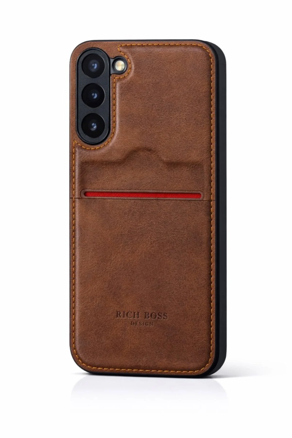 Samsung Galaxy S23 Plus Kartlıklı Rich Boss Lüx Deri Kılıf Açık K