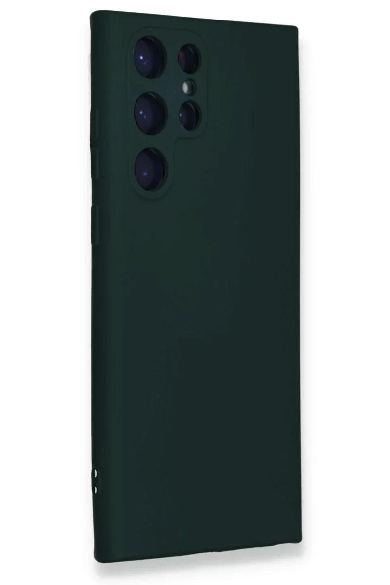 Samsung Galaxy S23 Ultra Kılıf Nano içi Kadife Silikon - Koyu Yeşil