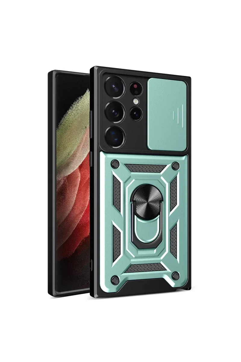 Samsung Galaxy S23 Ultra Kılıf Pars Lens Yüzüklü Silikon - Yeşil Fiyatı, Yorumları ve Özellikleri