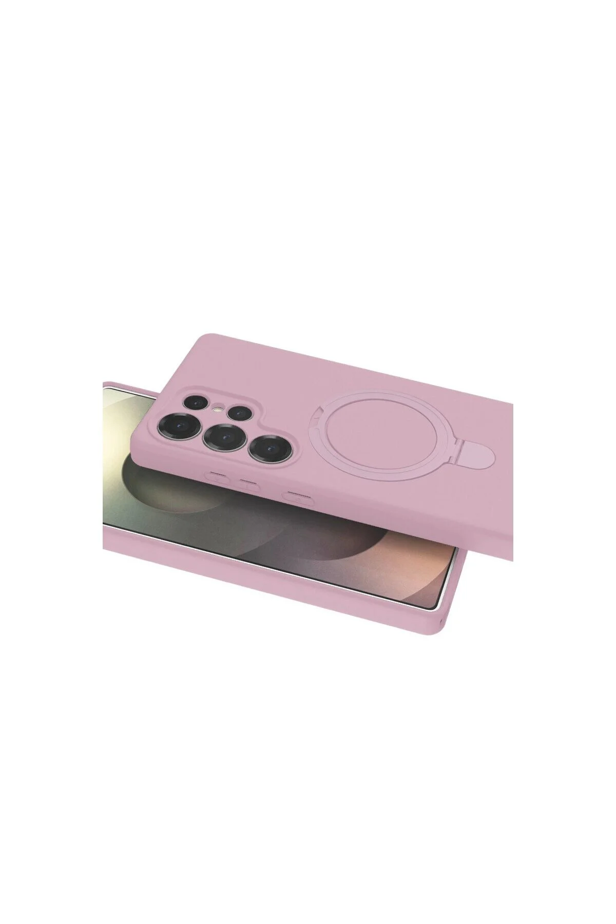 Samsung Galaxy S23 Ultra Regal Magsafe Standlı Kapak - Açık Pembe