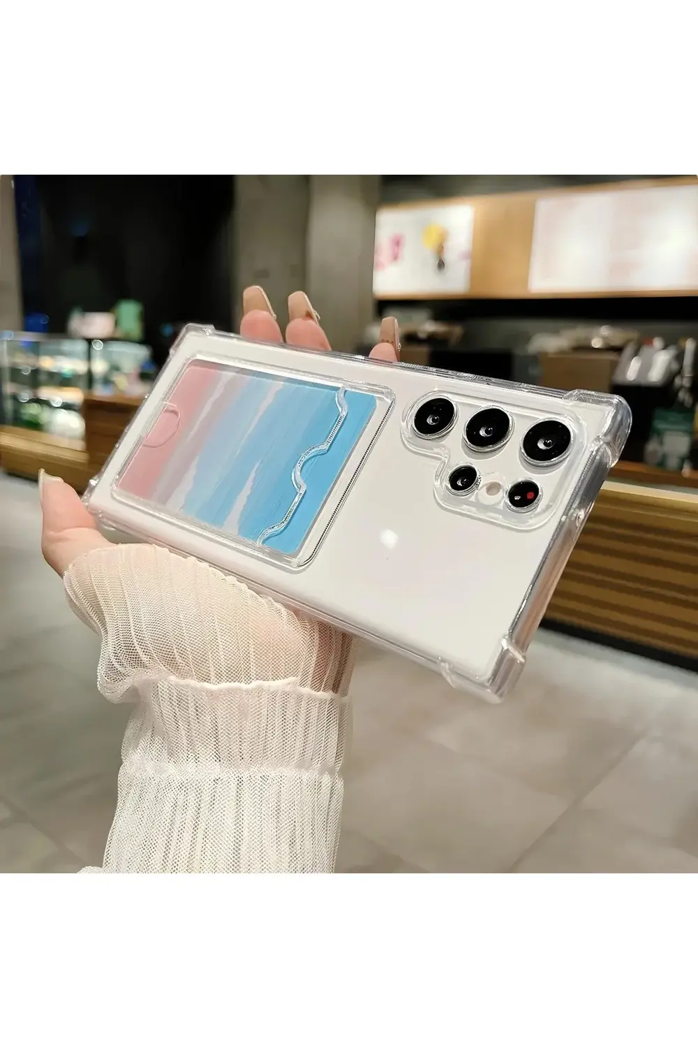 Samsung Galaxy S23 ultra Transparent Kartlıklı Antişok Kılıf Şeff