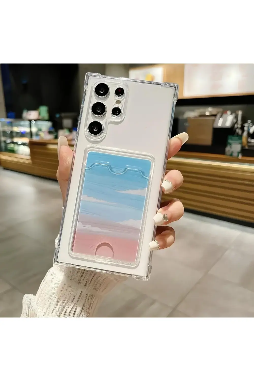 Samsung Galaxy S23 ultra Transparent Kartlıklı Antişok Kılıf Şeff