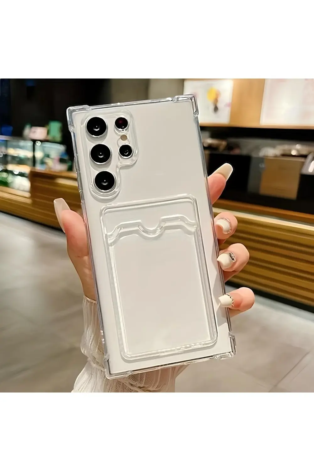 Samsung Galaxy S23 ultra Transparent Kartlıklı Antişok Kılıf Şeff