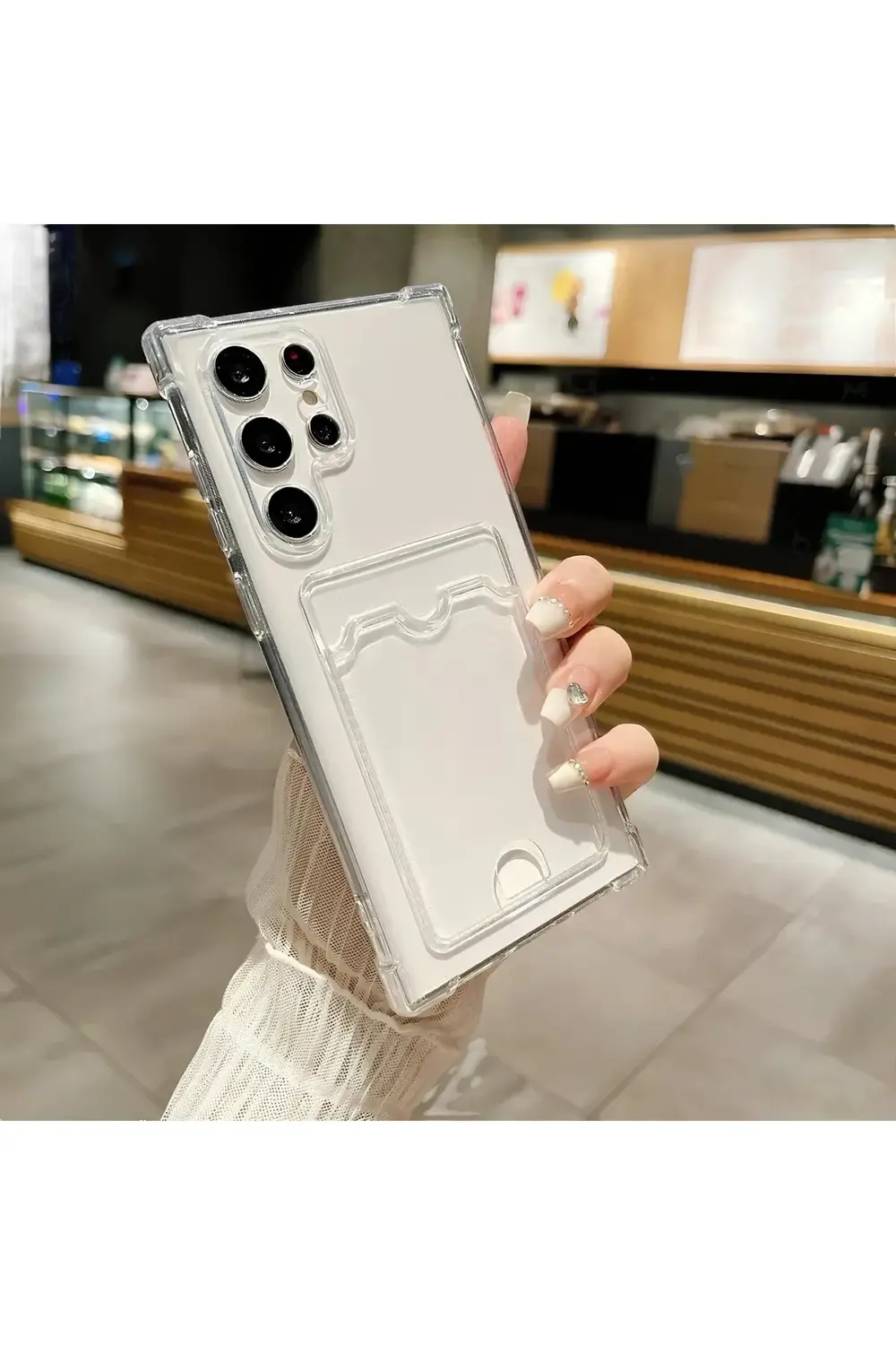 Samsung Galaxy S23 ultra Transparent Kartlıklı Antişok Kılıf Şeff