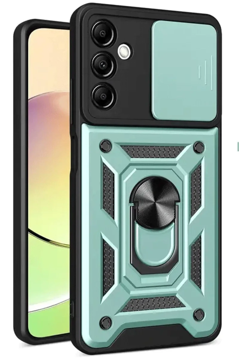 Samsung Galaxy S24 FE Pars Lens Yüzüklü Silikon - Yeşil Samsung Galaxy S24 FE Pars Lens Yüzüklü Silikon - Yeşil
