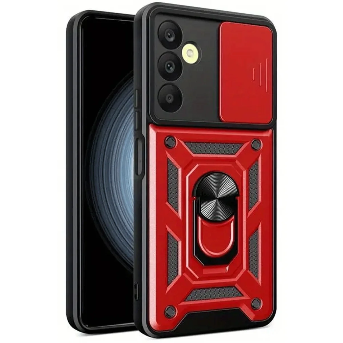 Samsung Galaxy S24 Fe Pars Lens Yüzüklü Silikon - Kırmızı Samsung Galaxy S24 Fe Pars Lens Yüzüklü Silikon - Kırmızı