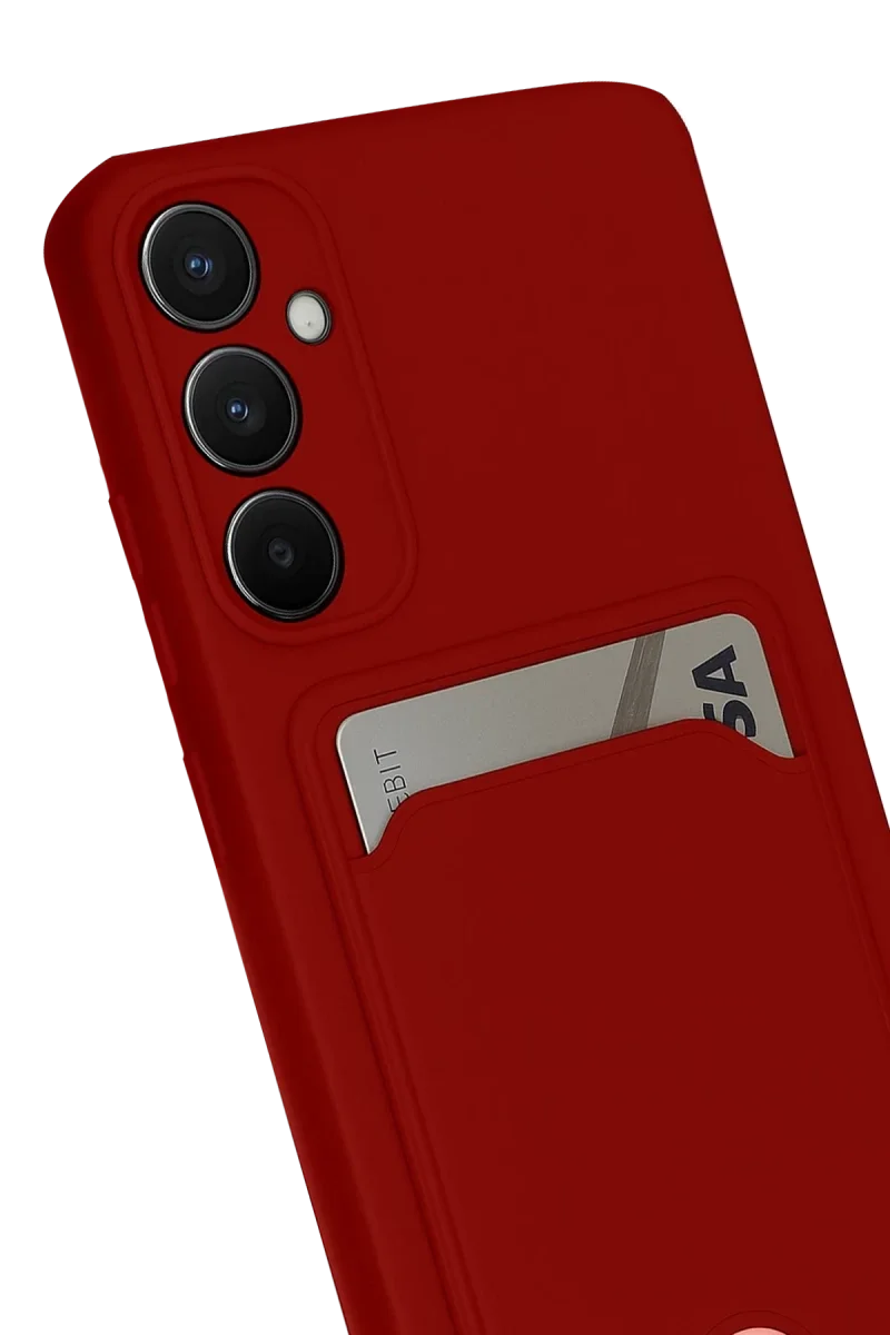 Samsung Galaxy S24 FE Kılıf Kelvin Kartvizitli Silikon - Kırmızı Samsung Galaxy S24 FE Kılıf Kelvin Kartvizitli Silikon - Kırmızı