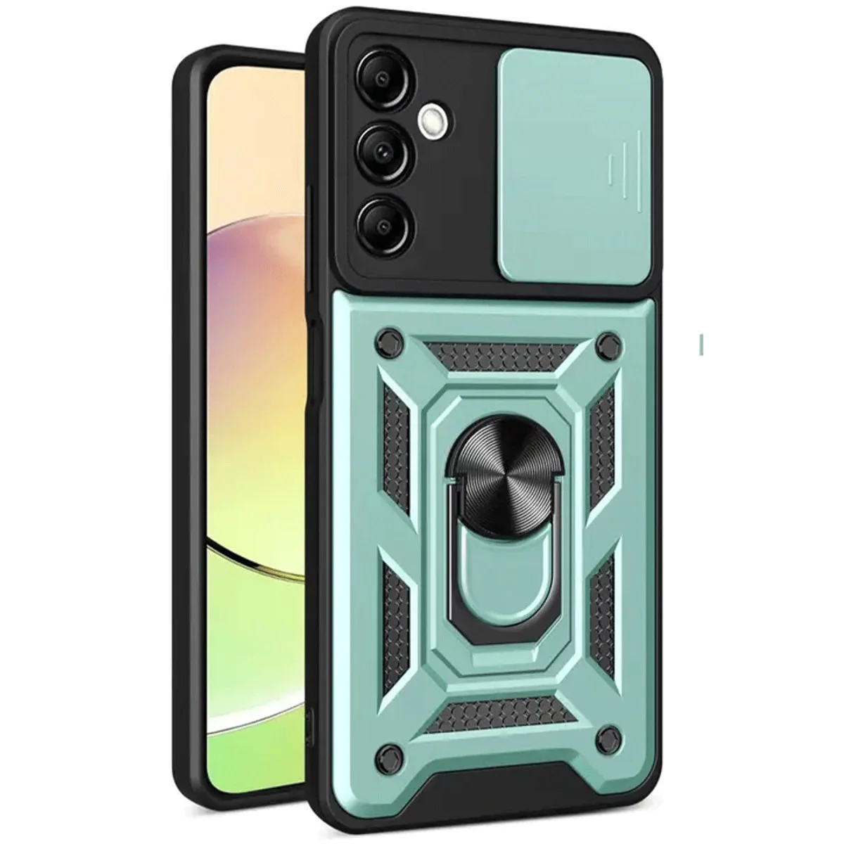 Samsung Galaxy S24 Fe Pars Lens Yüzüklü Silikon - Yeşil Samsung Galaxy S24 Fe Pars Lens Yüzüklü Silikon - Yeşil