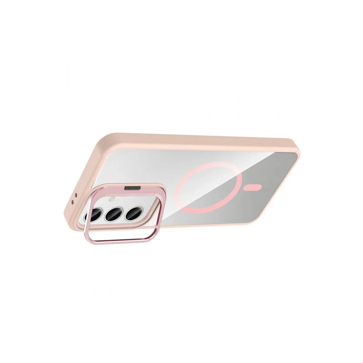 Samsung Galaxy S24 Fe ile Uyumlu Remim Lensli MagSafe Standlı Şeffaf Kılıf - Pembe Fiyatı, Yorumları ve Özellikleri
