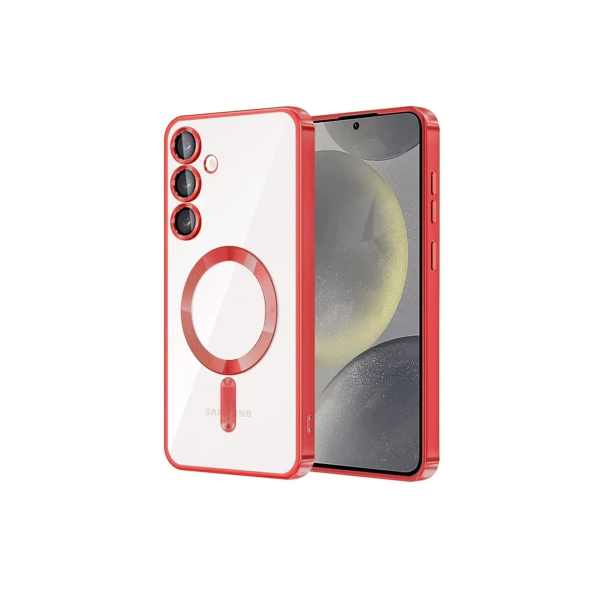 Samsung Galaxy S24 Kılıf Kross Magneticsafe Kapak - Kırmızı Samsung Galaxy S24 Kılıf Kross Magneticsafe Kapak - Kırmızı