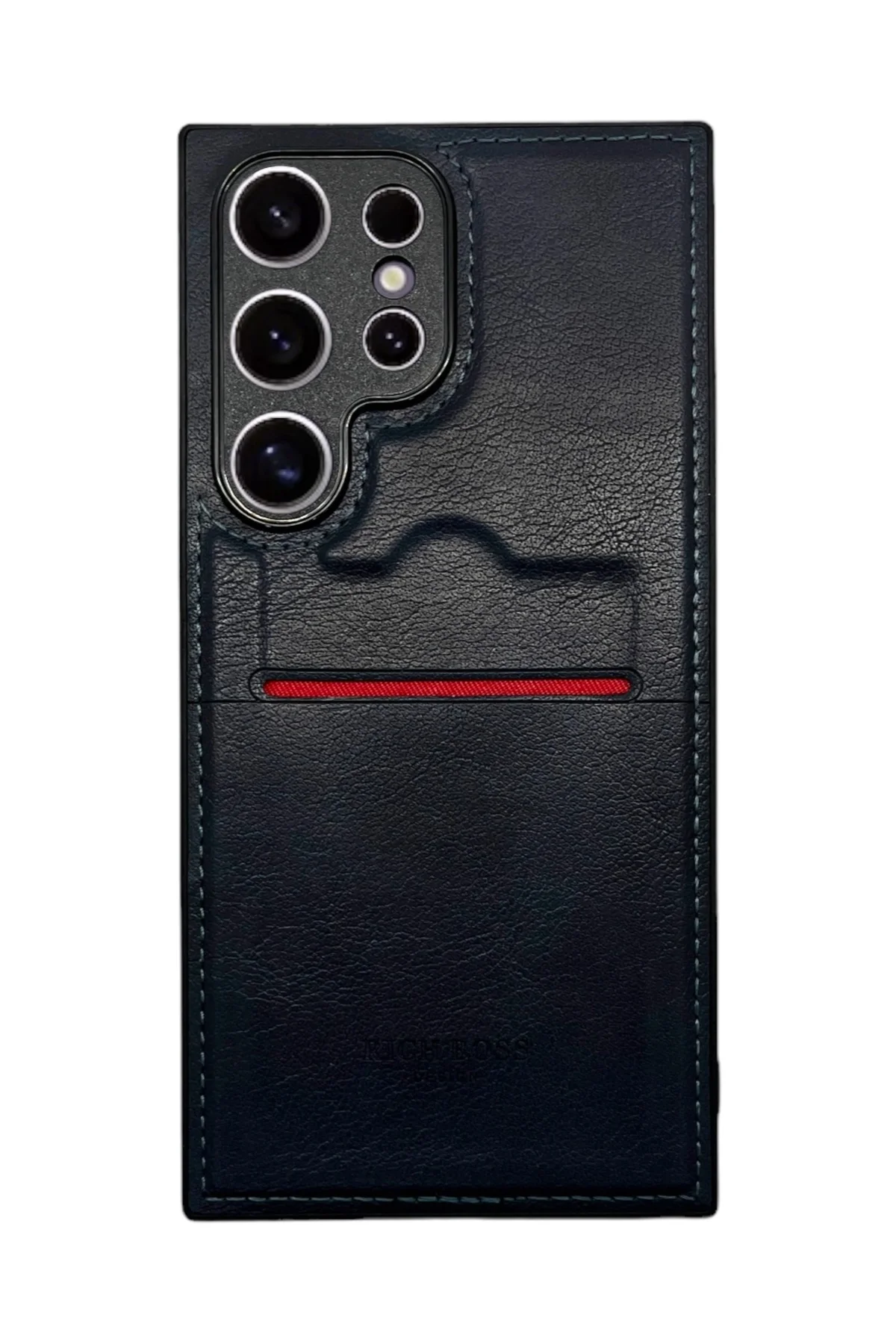 Samsung Galaxy S24 Kartlıklı Rich Boss Lüx Deri Kılıf Lacivert