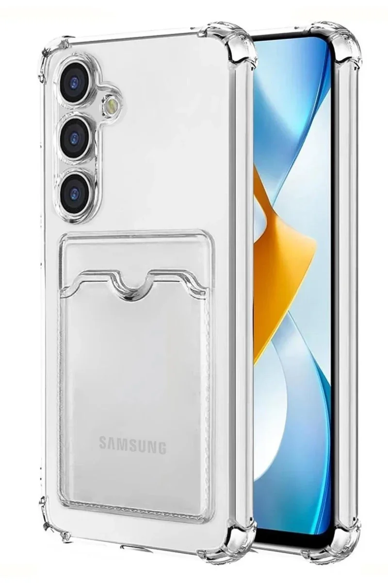 Samsung Galaxy S24 Plus Kılıf Kart Şeffaf Silikon - Şeffaf Samsung Galaxy S24 Plus Kılıf Kart Şeffaf Silikon - Şeffaf