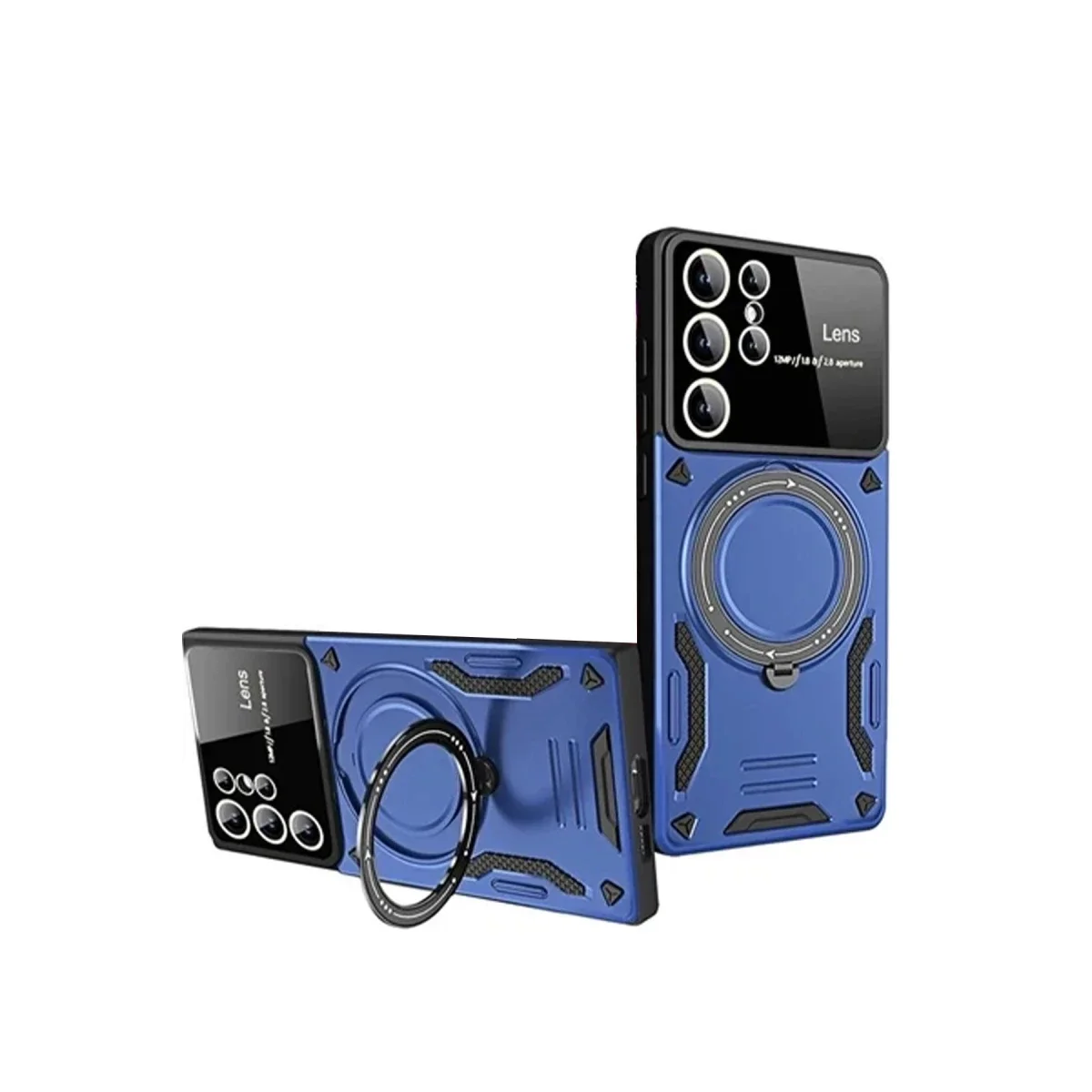 Samsung Galaxy S24 Ultra Kılıf Joy Lens Standlı Kapak - Lacivert