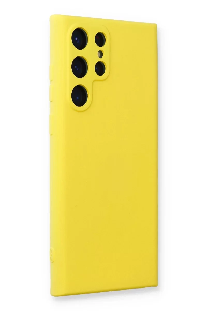 Samsung Galaxy S24 Ultra Kılıf Nano içi Kadife Silikon - Sarı Samsung Galaxy S24 Ultra Kılıf Nano içi Kadife Silikon - Sarı