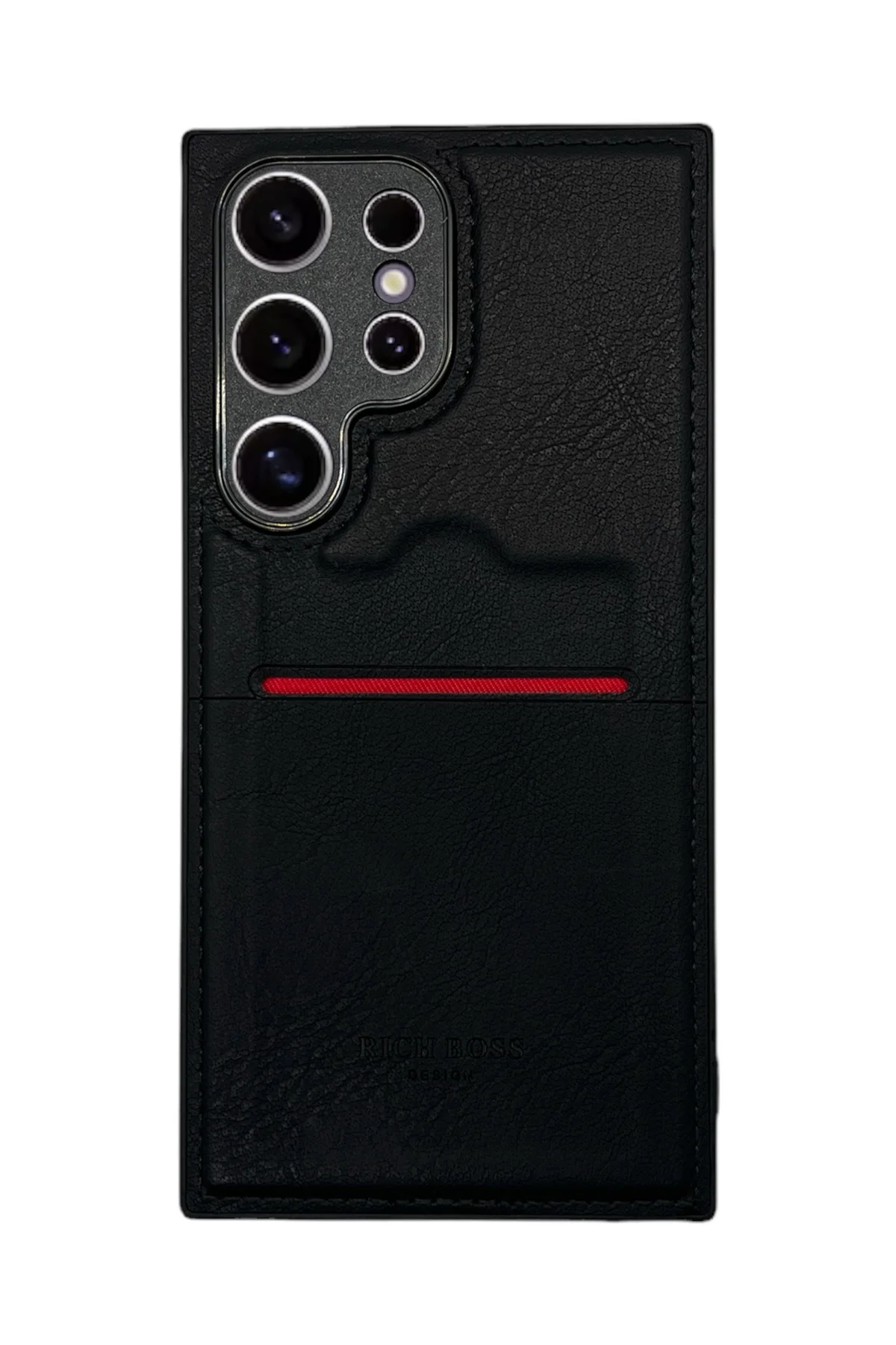 Samsung Galaxy S24 Kartlıklı Rich Boss Lüx Deri Kılıf Siyah