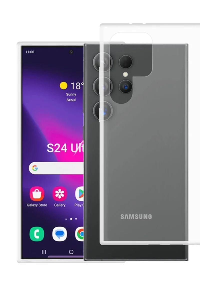 Samsung Galaxy S24 Ultra Kılıf Lüx Şeffaf Silikon Samsung Galaxy S24 Ultra Kılıf Lüx Şeffaf Silikon