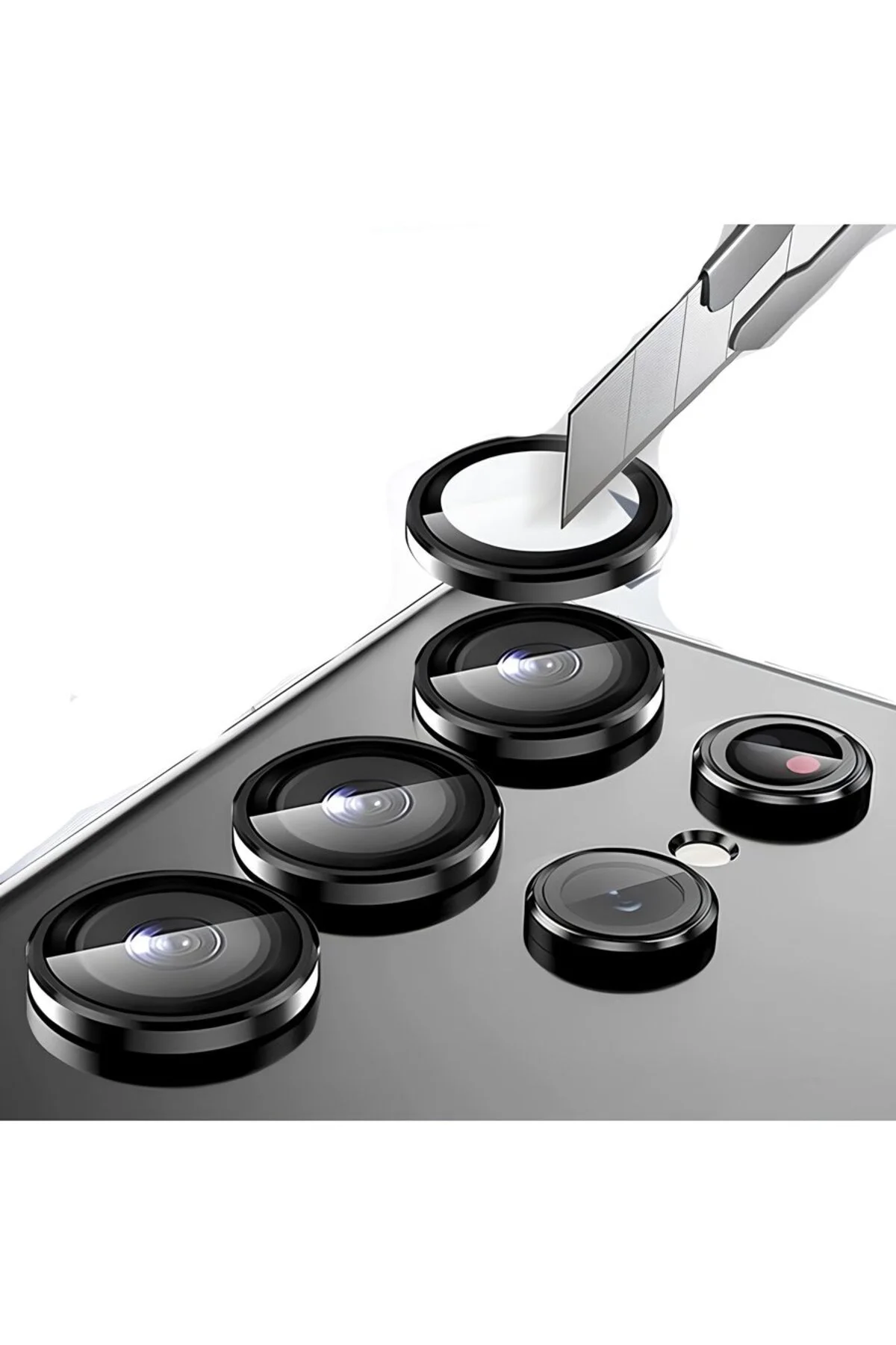 Samsung Galaxy S24 Ultra Metal Çerçeveli Kamera Koruma Lensi Samsung Galaxy S24 Ultra Metal Çerçeveli Kamera Koruma Lensi