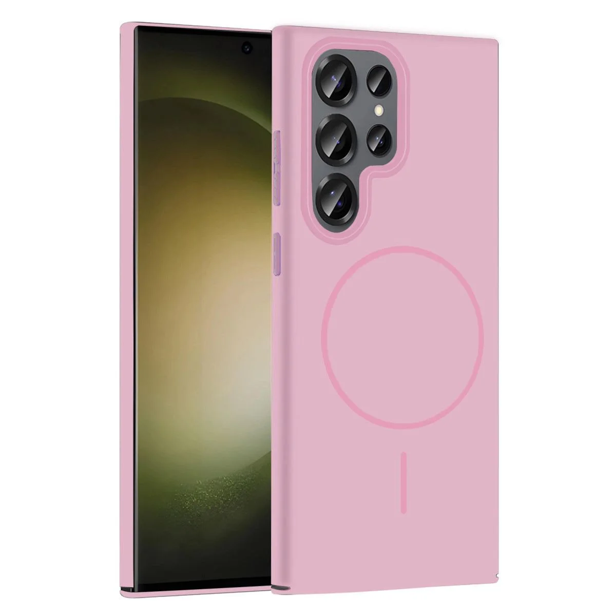Samsung Galaxy S24 Ultra ile Uyumlu Broş Magsafe Kılıf - Pembe Samsung Galaxy S24 Ultra ile Uyumlu Broş Magsafe Kılıf - Pembe