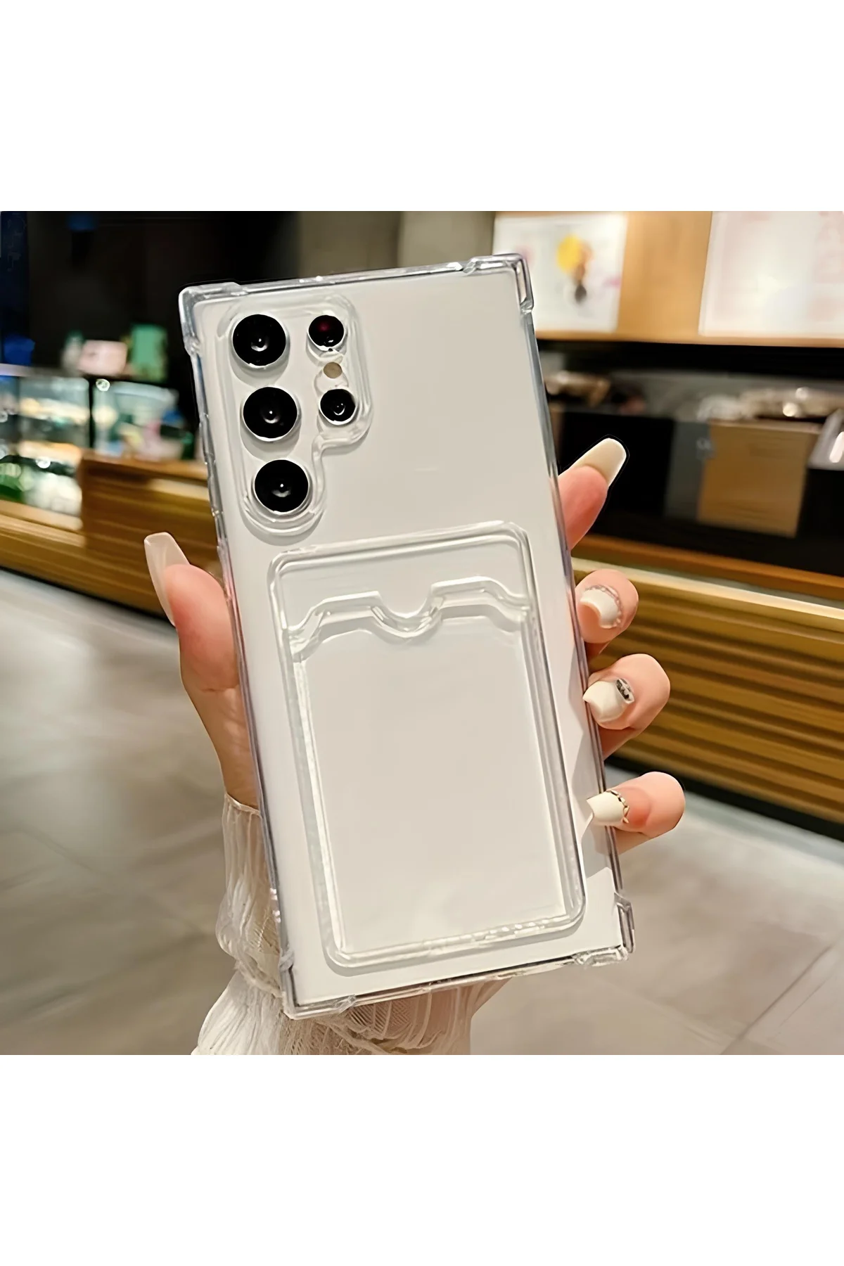 Samsung Galaxy S24 ultra Transparent Kartlıklı Antişok Kılıf Şeff