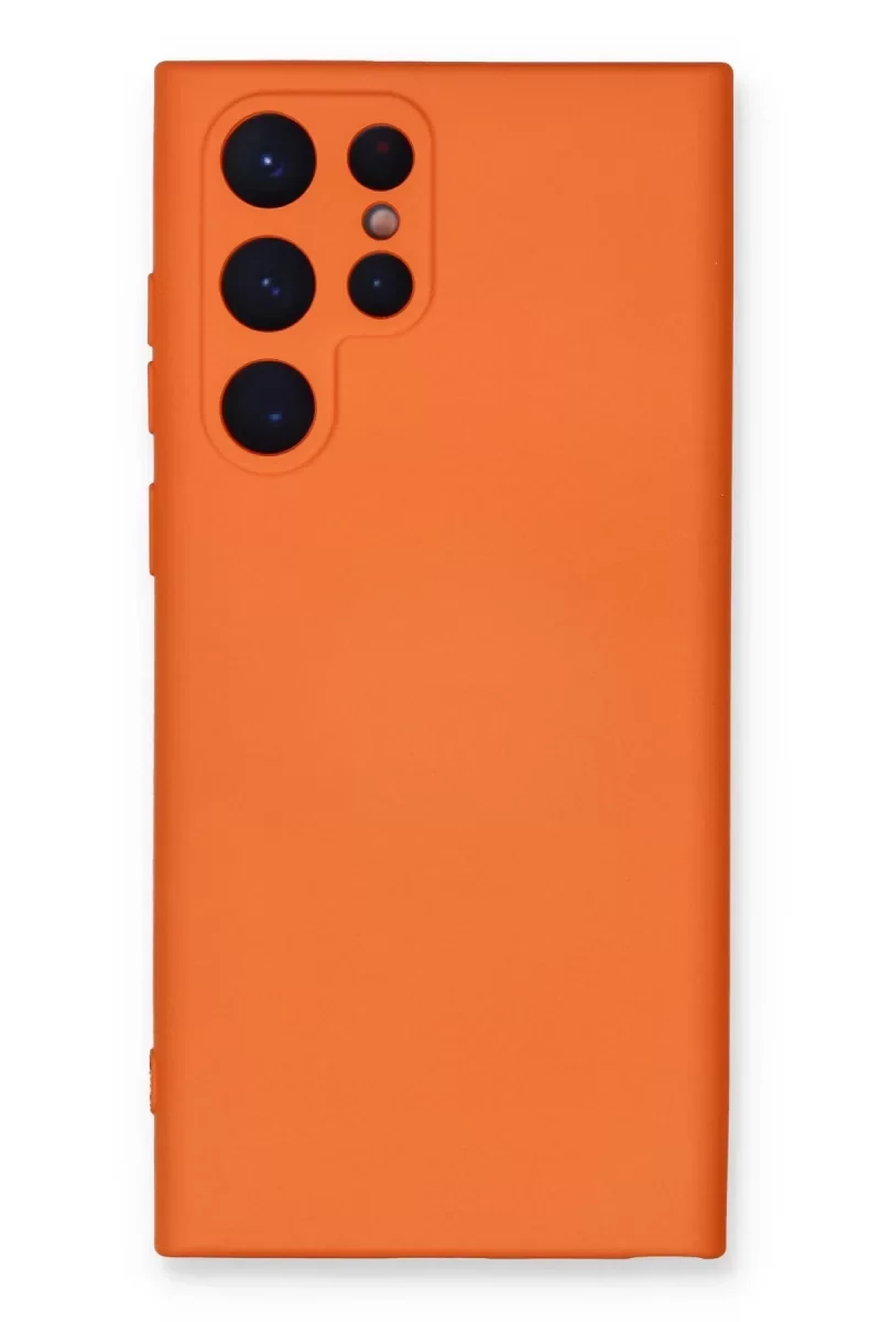 Samsung Galaxy S24 Ultra Kılıf Nano içi Kadife Silikon - Turuncu Samsung Galaxy S24 Ultra Kılıf Nano içi Kadife Silikon - Turuncu