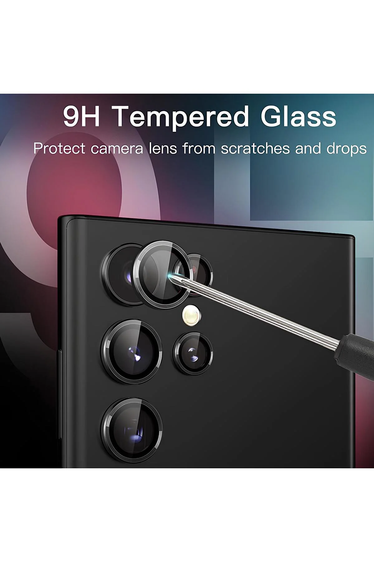 Samsung Galaxy S24 Ultra Metal Çerçeveli Kamera Koruma Lensi