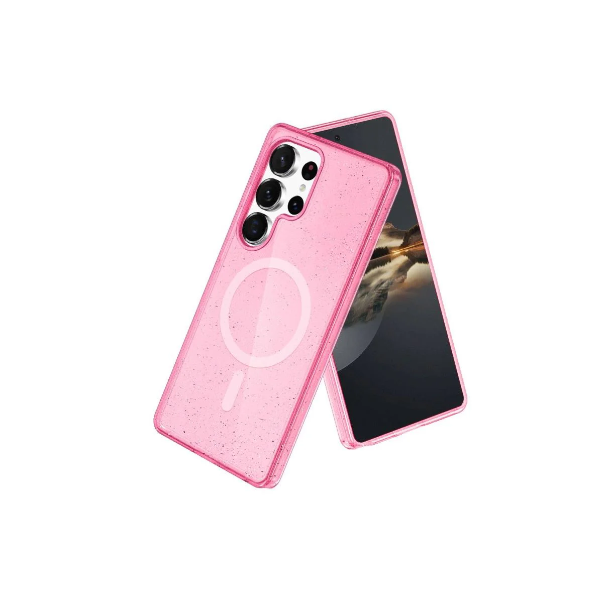 Samsung Galaxy S24 Ultra ile Uyumlu Magsafe Kılıf Kapak - Pembe Glow
