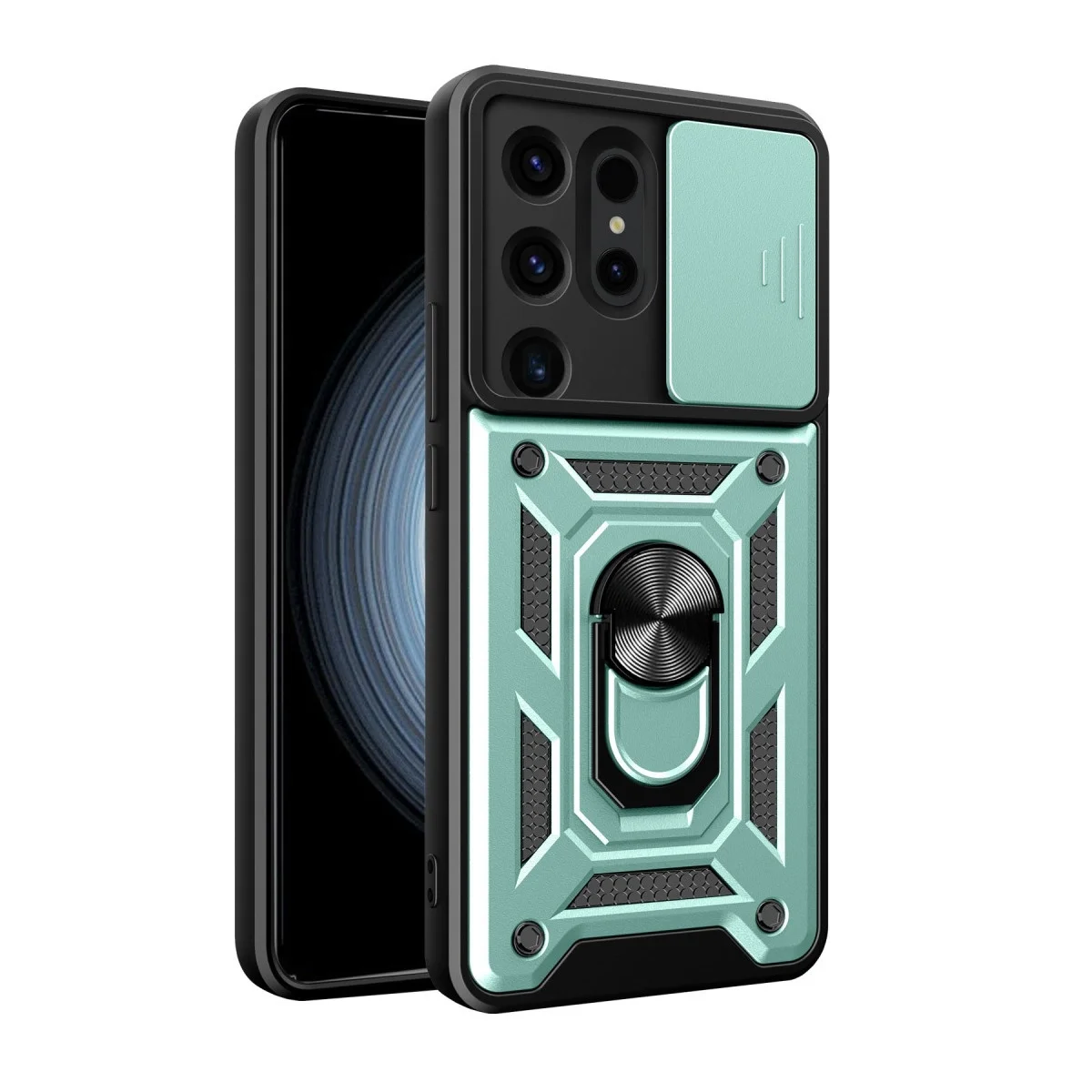 Samsung Galaxy S24 Ultra Kılıf Pars Lens Yüzüklü Silikon - Yeşil Samsung Galaxy S24 Ultra Kılıf Pars Lens Yüzüklü Silikon - Yeşil