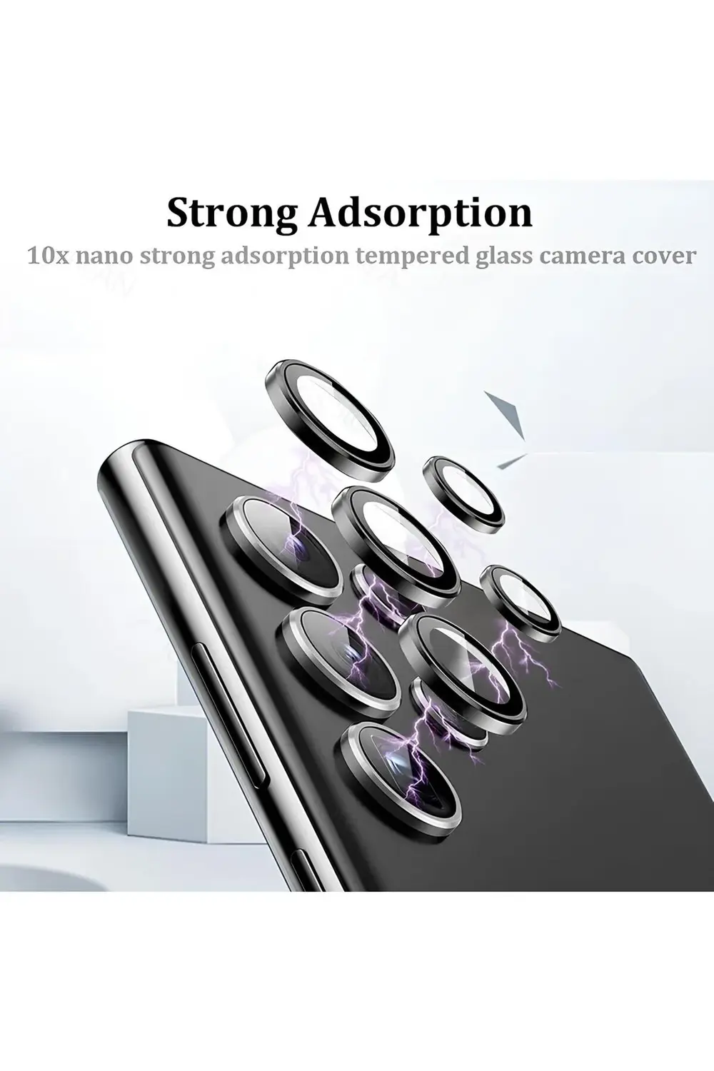 Samsung Galaxy S24 Ultra Metal Çerçeveli Kamera Koruma Lensi