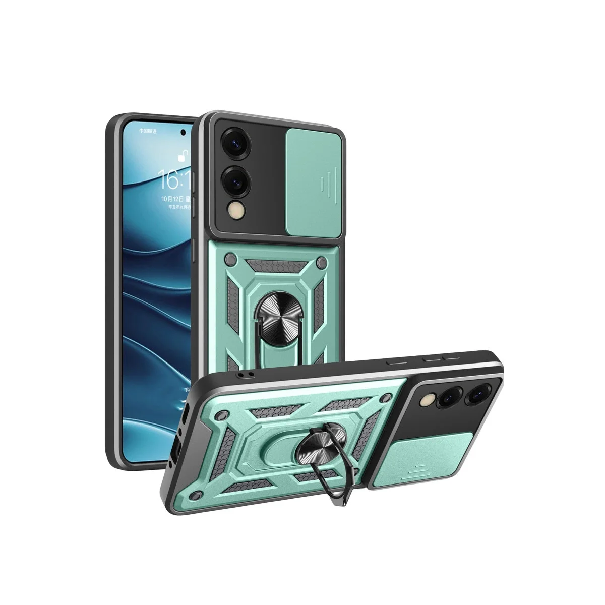Samsung Galaxy S25 Edge Pars Lens Yüzüklü Silikon - Yeşil Samsung Galaxy S25 Edge Pars Lens Yüzüklü Silikon - Yeşil