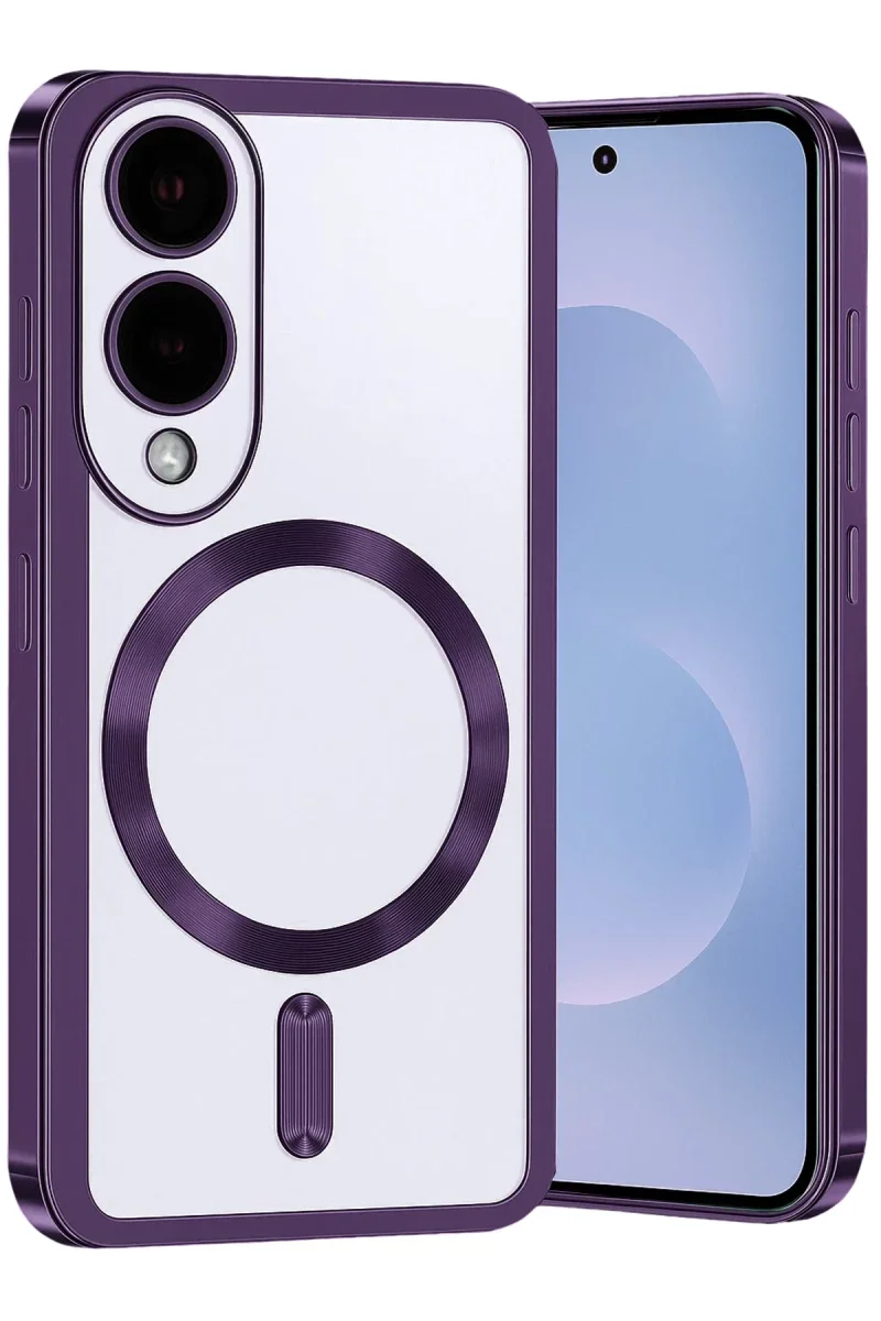 Samsung Galaxy S25 Edge Kross Magneticsafe Kapak - Mor Samsung Galaxy S25 Edge Kross Magneticsafe Kapak - Mor